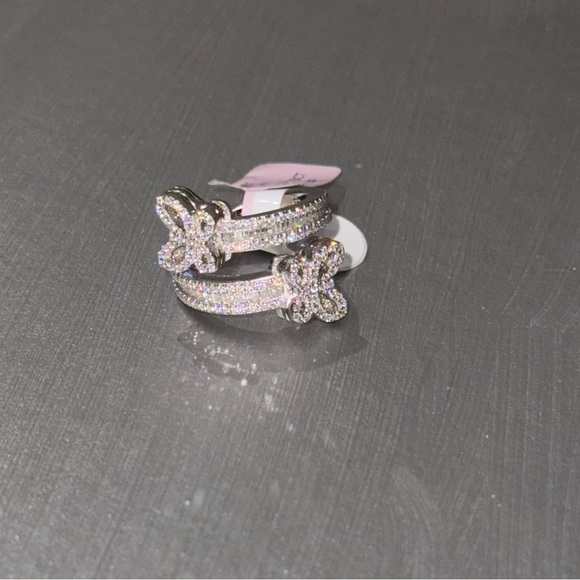 Vvs diamond butterfly Moissanite ring, 100% passes diamond testers Gift for her - Picture 3 of 8